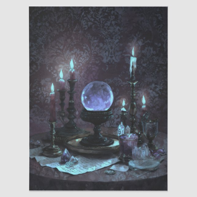Dark Elegant Romantic Gothic Table  Tissue Paper (Front)