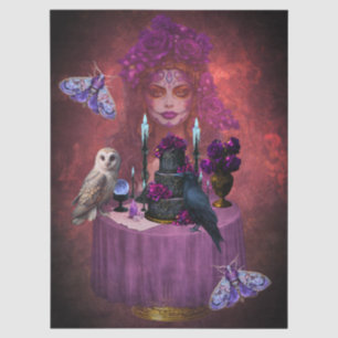 Dark Elegant Romantic Gothic Tarot Readers Table Tissue Paper