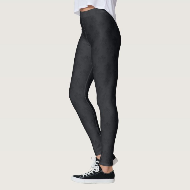 Dark Elegant Snowflakes Leggings (Left)