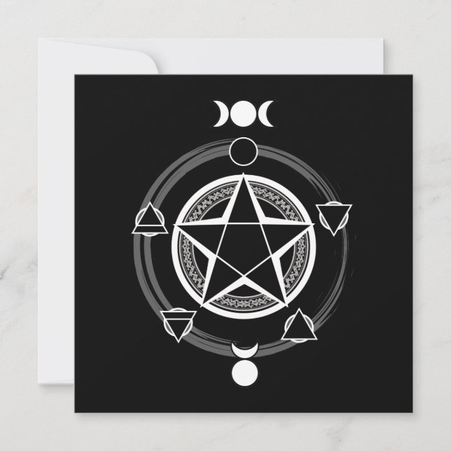 Dark Elemental Pentagram Invitations (Front)