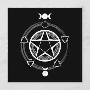 Dark Elemental Pentagram Invitations