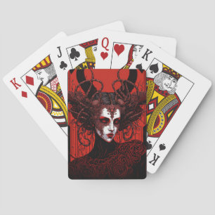 Dark Elf Demon Red Black Fantasy Art Playing Cards