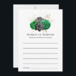 Dark Emerald and Gold Floral Bridal Shower Advice Card<br><div class="desc">Elegant green,  black and faux gold foil floral wedding invitation with luxury lattice butterfly reverse customisable to your event specifics.</div>