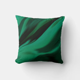 Dark Emerald Green Abstract Cushion