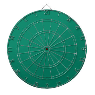 Dark Emerald Green Blue Solid Colour Design Dartboard