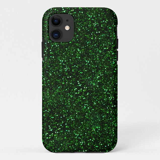 Dark Emerald Green Glitter Case-Mate iPhone Case (Back)