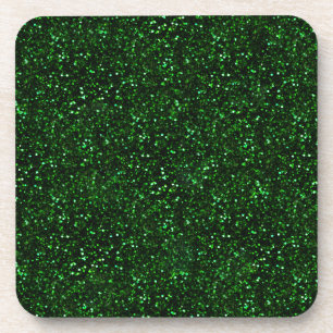 Dark Emerald Green Glitter Coaster