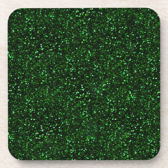 Dark Emerald Green Glitter Coaster (Front)