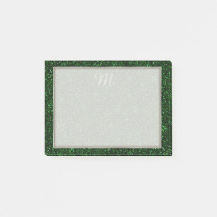 Dark Emerald Green Glitter Post-it Notes