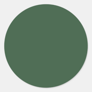 Dark Emerald Green Solid Colour Classic Round Sticker