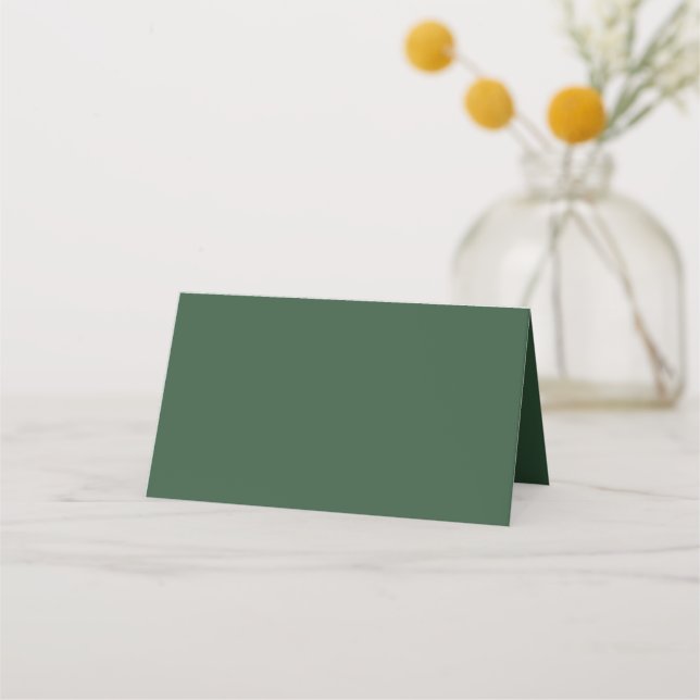 Dark Emerald Green Solid Colour Place Card (Front)