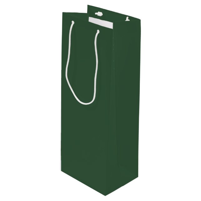 Dark Emerald Green Solid Colour Wine Gift Bag (Front Angled)