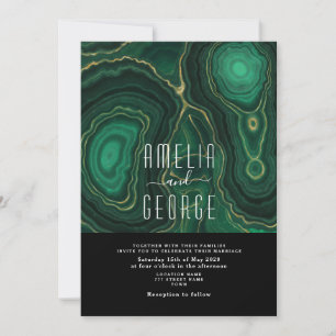 Dark Emerald Green Wedding Invitation