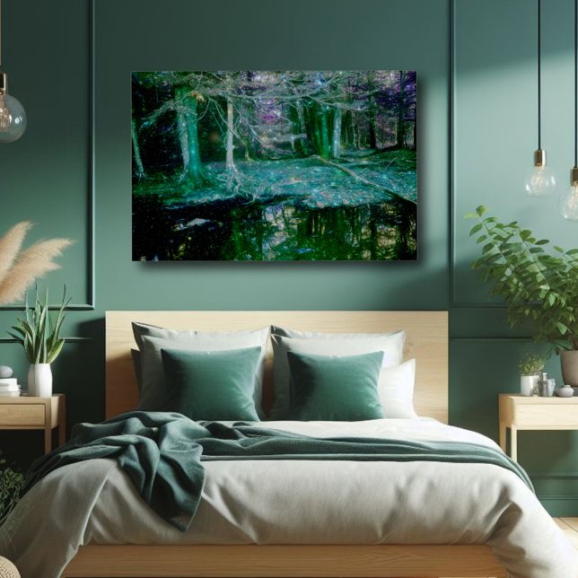 Dark Enchanted Fantasy Art Forest Pond Poster (Creator Uploaded)
