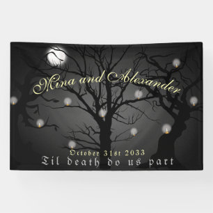 Dark Enchanted Forest Goth Halloween Weddiing Banner