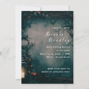 Dark Enchanted Forest Wedding Invitation