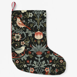 Dark Enchanted Vintage Flowers and Birds seamless  Small Christmas Stocking