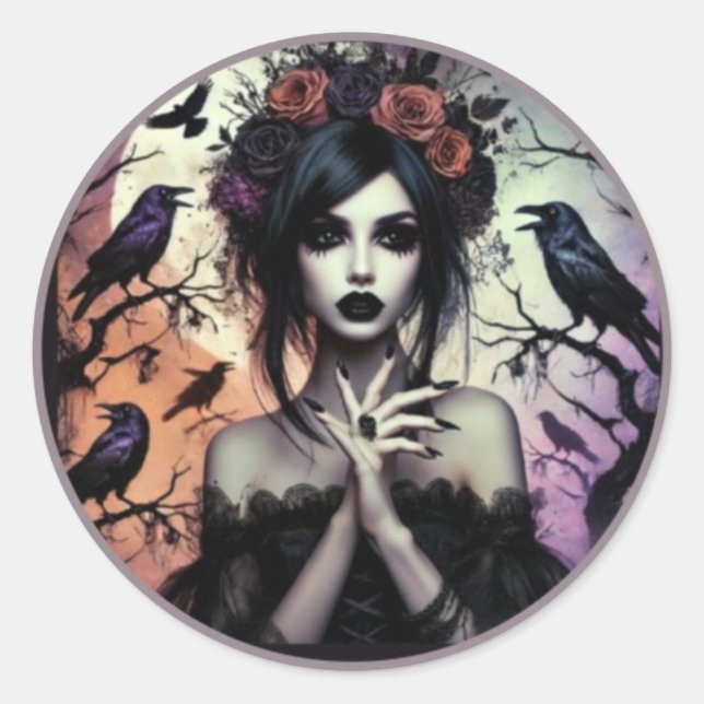 Dark Enchantment Classic Round Sticker (Front)