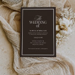 Dark Espresso Brown | Luxe Neutral Wedding Invitation<br><div class="desc">These modern invitations feature a rich neutral color palette of dark espresso brown, and creamy ivory. The warm tones create an inviting and timeless feel, and there is a mix of classic text and modern calligraphy for a classy and minimalist old-money style. This design is perfect for autumn or evening...</div>