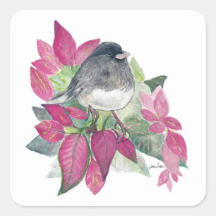 Dark Eyed Junco Bird Square Sticker