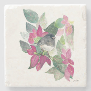 Dark Eyed Junco Bird Watercolor Art Stone Coaster