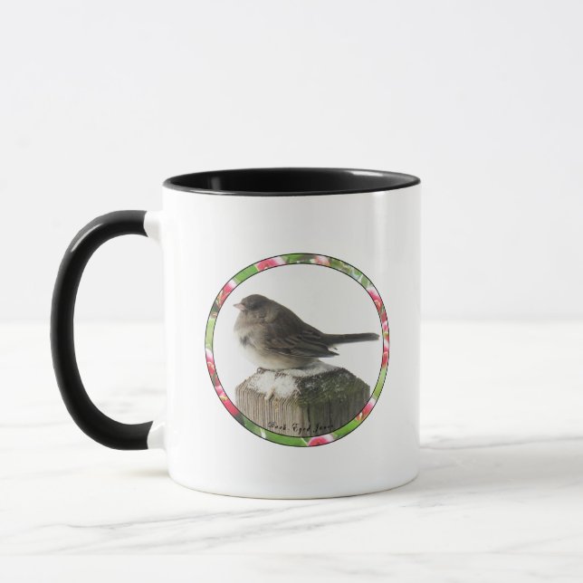 Dark-eyed Junco in Winter Mug (Left)