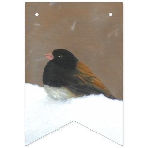 Dark-Eyed Junco Painting - Original Bird Art Bunting
