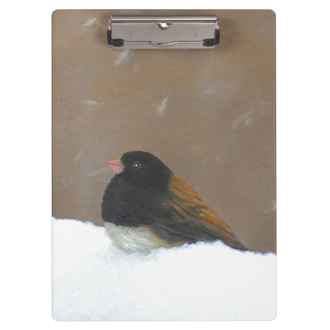 Dark-Eyed Junco Painting - Original Bird Art Clipboard (Front)