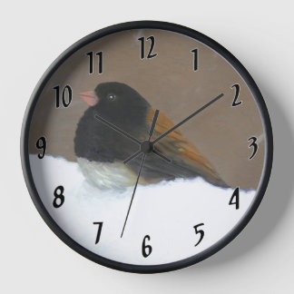 Dark-Eyed Junco Painting - Original Bird Art Clock
