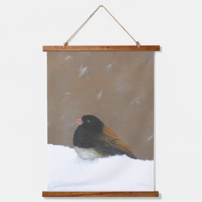 Dark-Eyed Junco Painting - Original Bird Art Hanging Tapestry (Front)