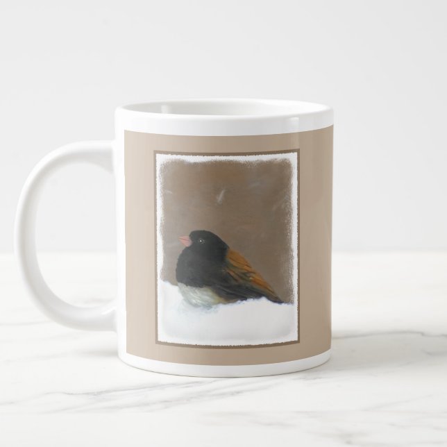 Dark-Eyed Junco Painting - Original Bird Art Large Coffee Mug (Left)