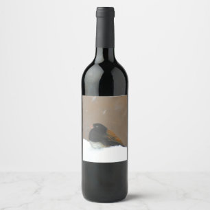 Dark-Eyed Junco Painting - Original Bird Art Wine Label