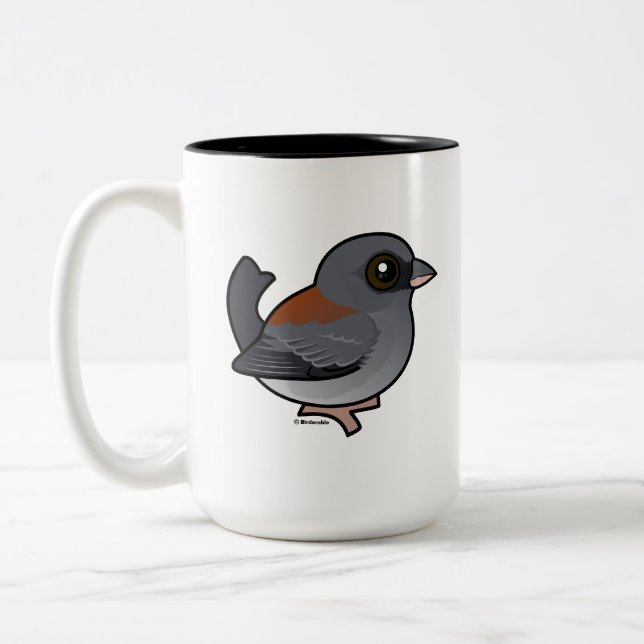 Dark-eyed Junco (red-backed) Two-Tone Coffee Mug (Left)