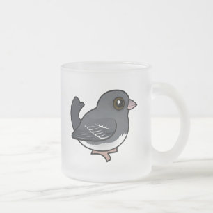 Dark-eyed Junco (white-winged) Frosted Glass Coffee Mug