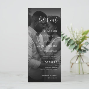 Dark Fading Photo Faded Overlay Let's Eat Wedding Menu