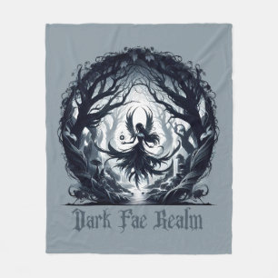 Dark Fae in magical forest  Fleece Blanket