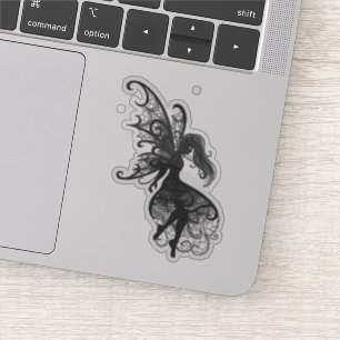Dark Fairy Flowing Hair Laptop Cutout Vinyl