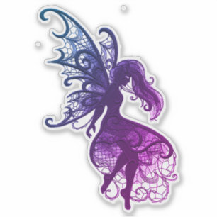 Dark Fairy Flowing Hair Laptop Cutout Vinyl