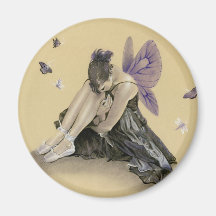 Dark Fairy Purple Wings Magnet