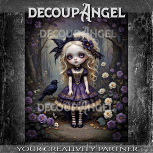 Dark Fairytale Girl Decoupage Tissue Paper