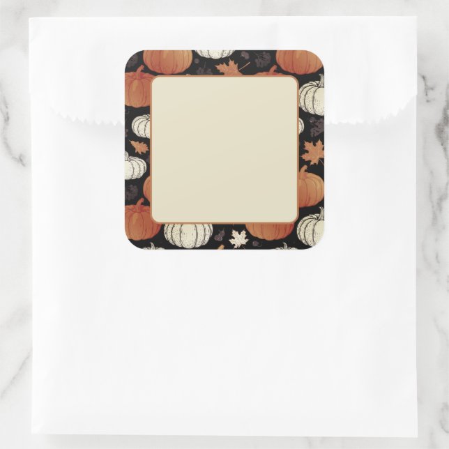 Dark Fall Pumpkins Halloween Label Sticker (Bag)