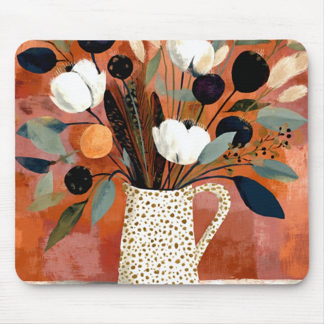 Dark Fall Sprigs Speckled Pitcher Mouse Mat (Front)