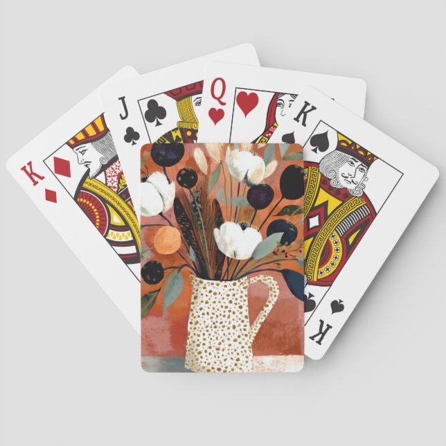 Dark Fall Sprigs Speckled Pitcher Playing Cards (Back)