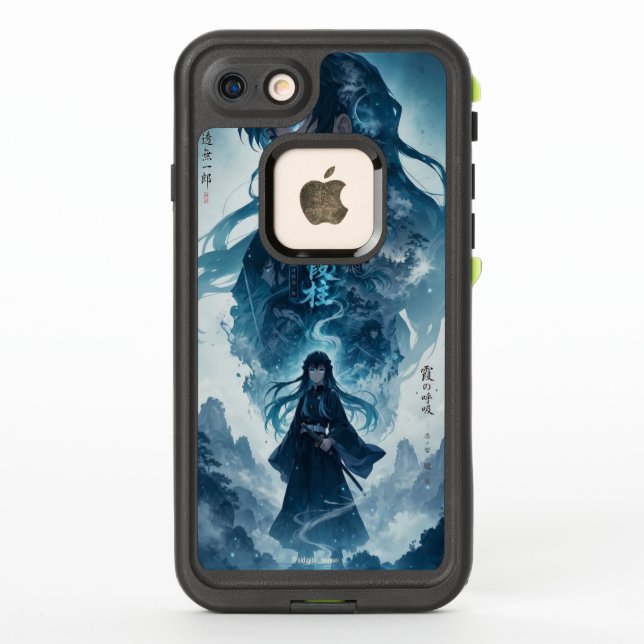 Dark Fantasy Anime Phone Case – Blue Chinese Ink S (Back)