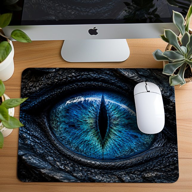 Dark Fantasy Blue Dragon Eye  Mouse Mat (Creator Uploaded)