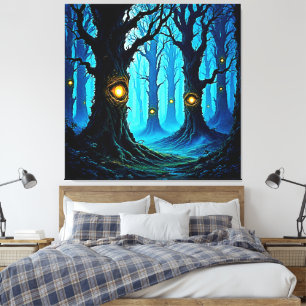 Dark Fantasy Eyeball Forest Design Canvas Print