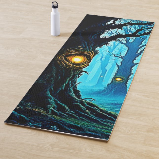 Dark Fantasy Eyeball Forest Design Yoga Mat (In Situ)
