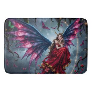 Dark Fantasy Fairy Queen with Butterfly Wings Bath Mat