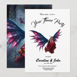 Dark Fantasy Fairy Queen with Butterfly Wings  Invitation