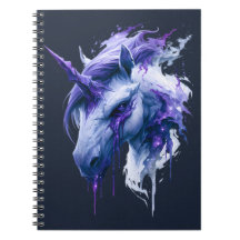 Dark Fantasy Galaxy Unicorn Notebook